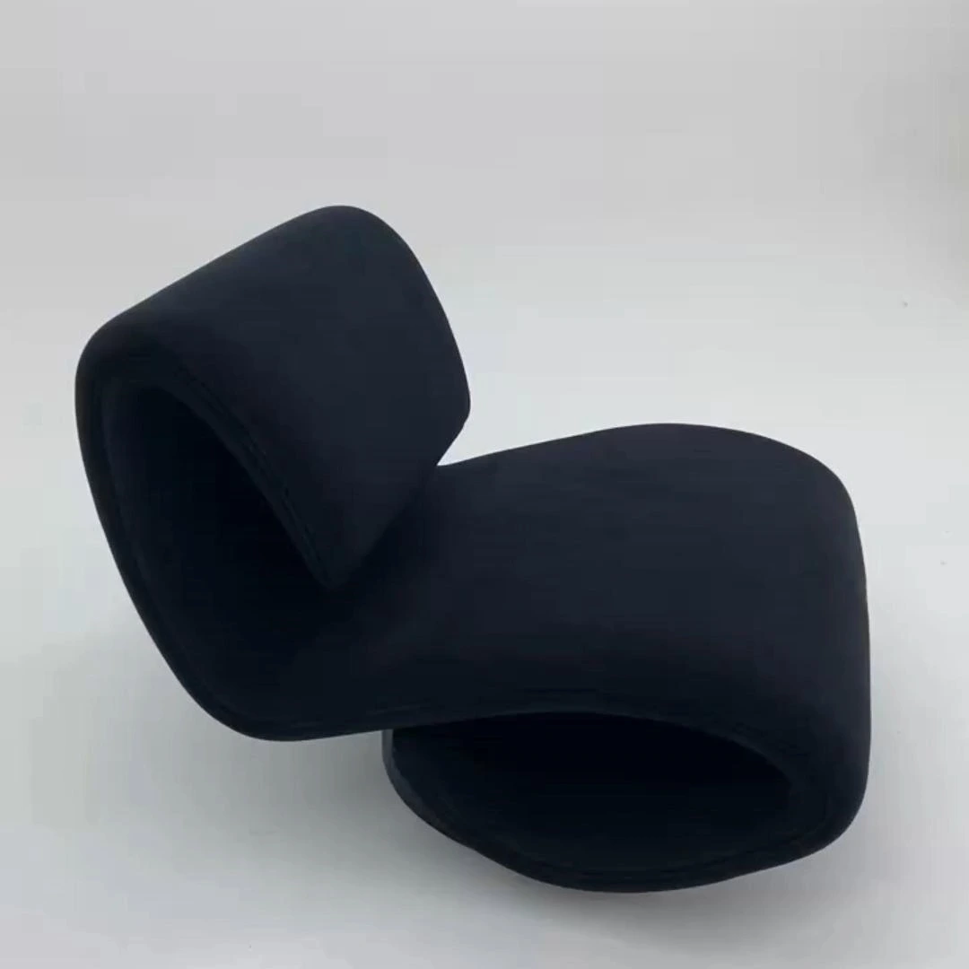 Nordic Designer Creative Special-Shape Curved Rocking Sofa Chair with Fabric Backrest for Leisure Home Furniture for Living Room 1