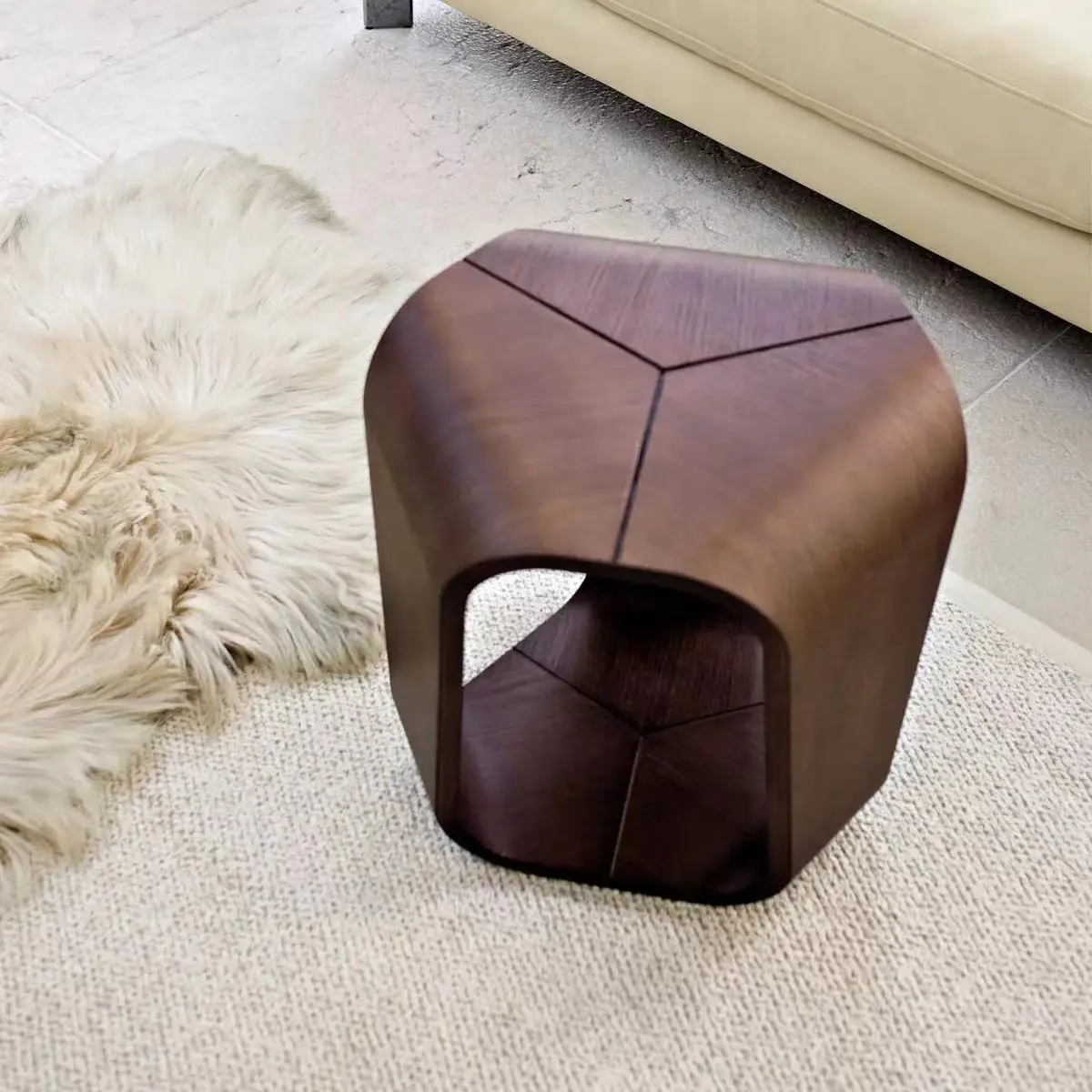 Designer Pier creative simple solid wood edge several leisure chair storage living room villa bedroom stool 1