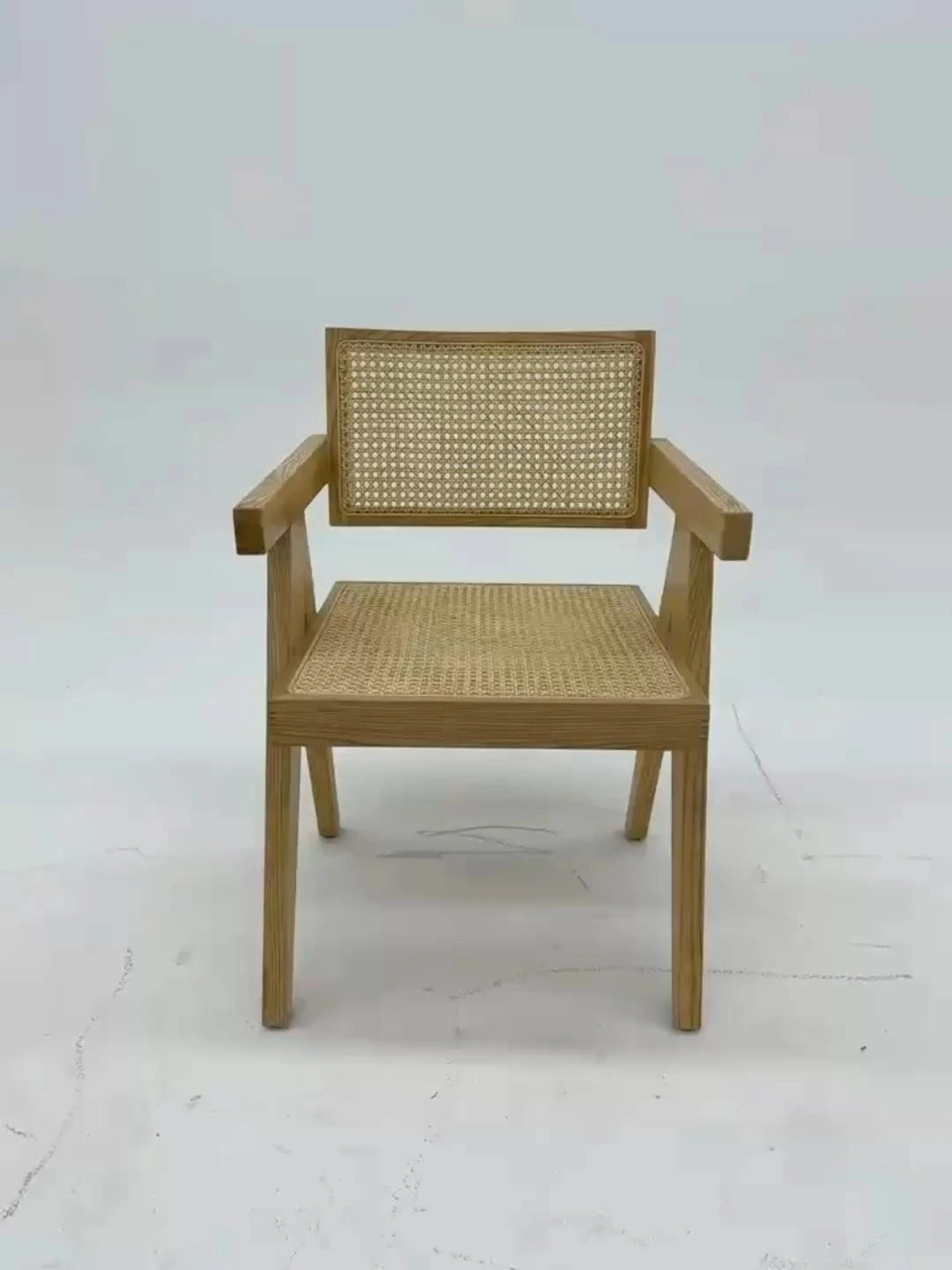 Nordic Style Solid Wood Rubber Wood Rattan Chairs Casual Restaurant Furniture for Living Room 1