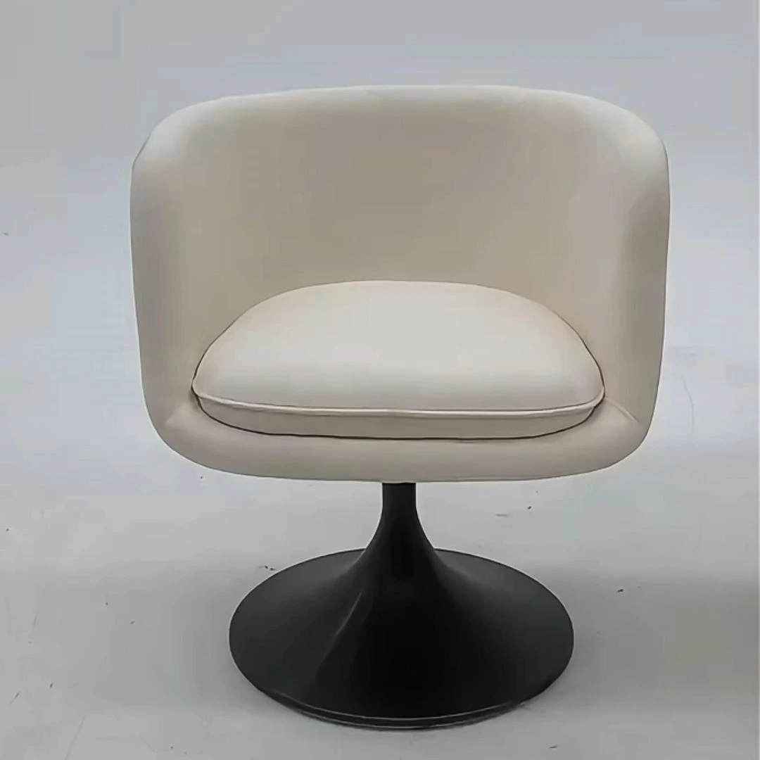 Modern Design Fabric round Armchair with Disc Base Swivel Leisure Chair for Living Room 1