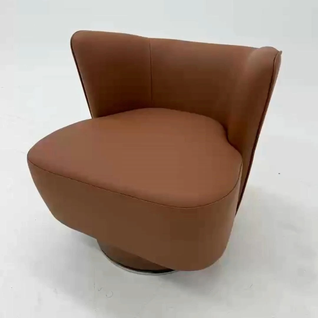 Modern Solid wood Swivel Base Lounge Chair Events Residential Living Velvet Armchair for living room Apartment Hotel Bedroom 1