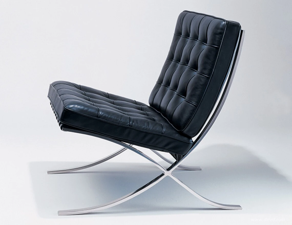 Modern minimalist black leather plaid chair 1