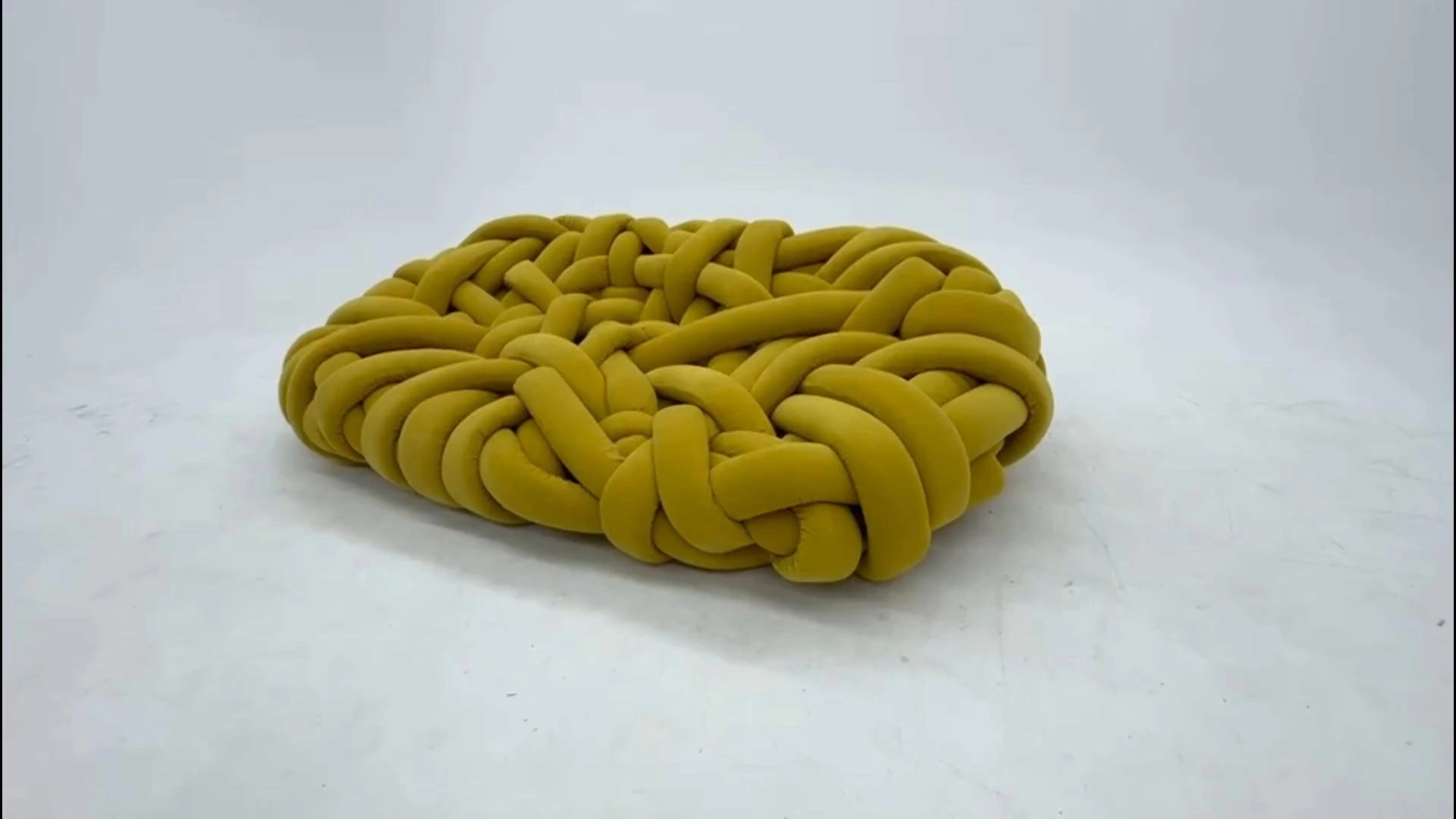 Contemporary Personality Design Backless Sofa Set Woven Boa Velvet Weave Living Room Furniture Fabric Material Model Appearance 1