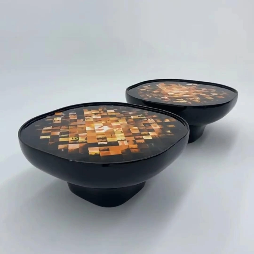 Glass fiber reinforced plastic shaped painted coffee table modern minimalist creative hotel living room small round table coffee table side table 1