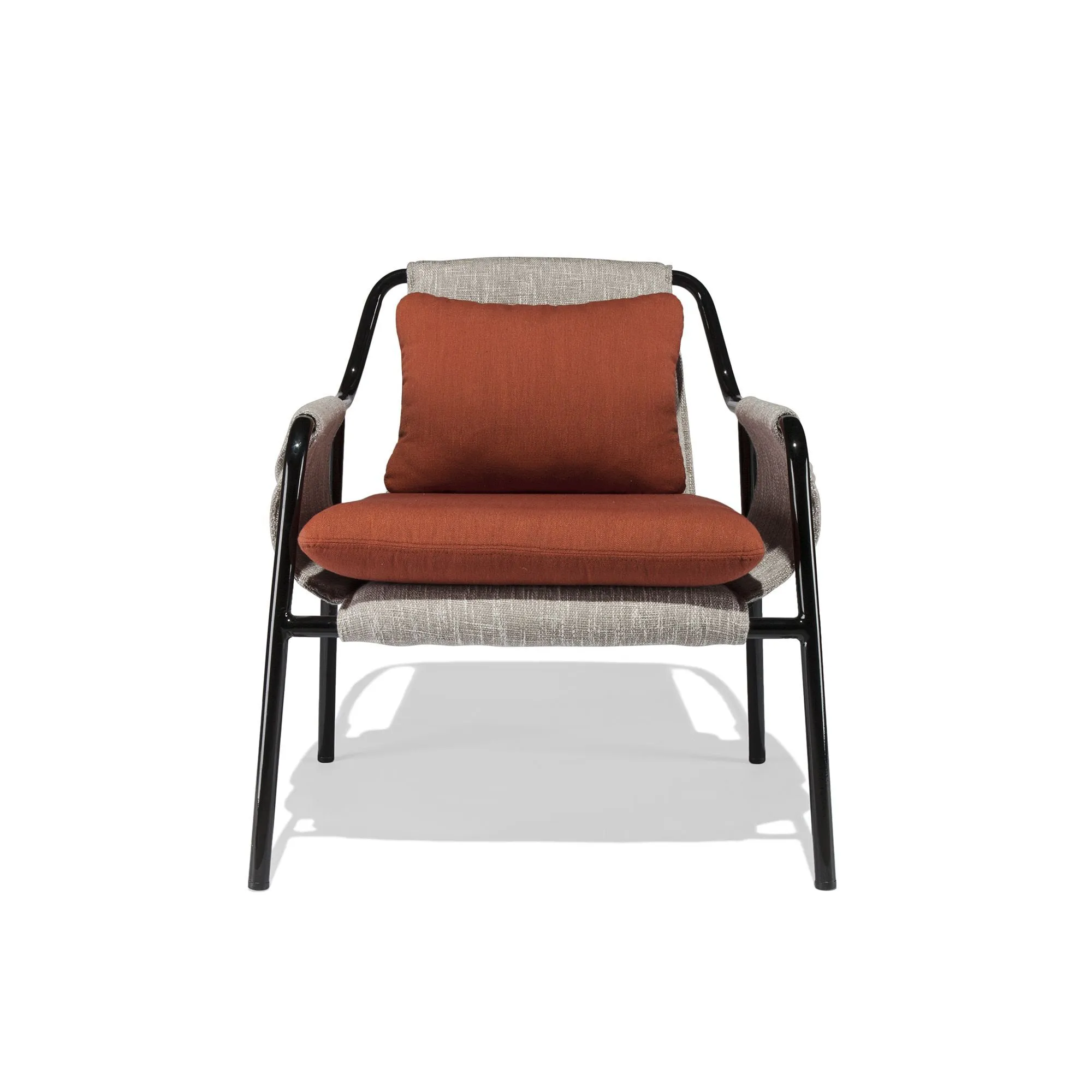 Modern minimalist balcony armchair, Nordic light luxury creative sofa chair, single-person metal fabric casual chair 1