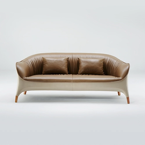 Nordic modern leather and fabric minimalist leisure chair, light luxury reception sofa chair, leisure sofa 1