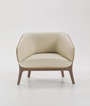 Nordic modern solid wood minimalist model room hotel lobby reception sofa chair 1