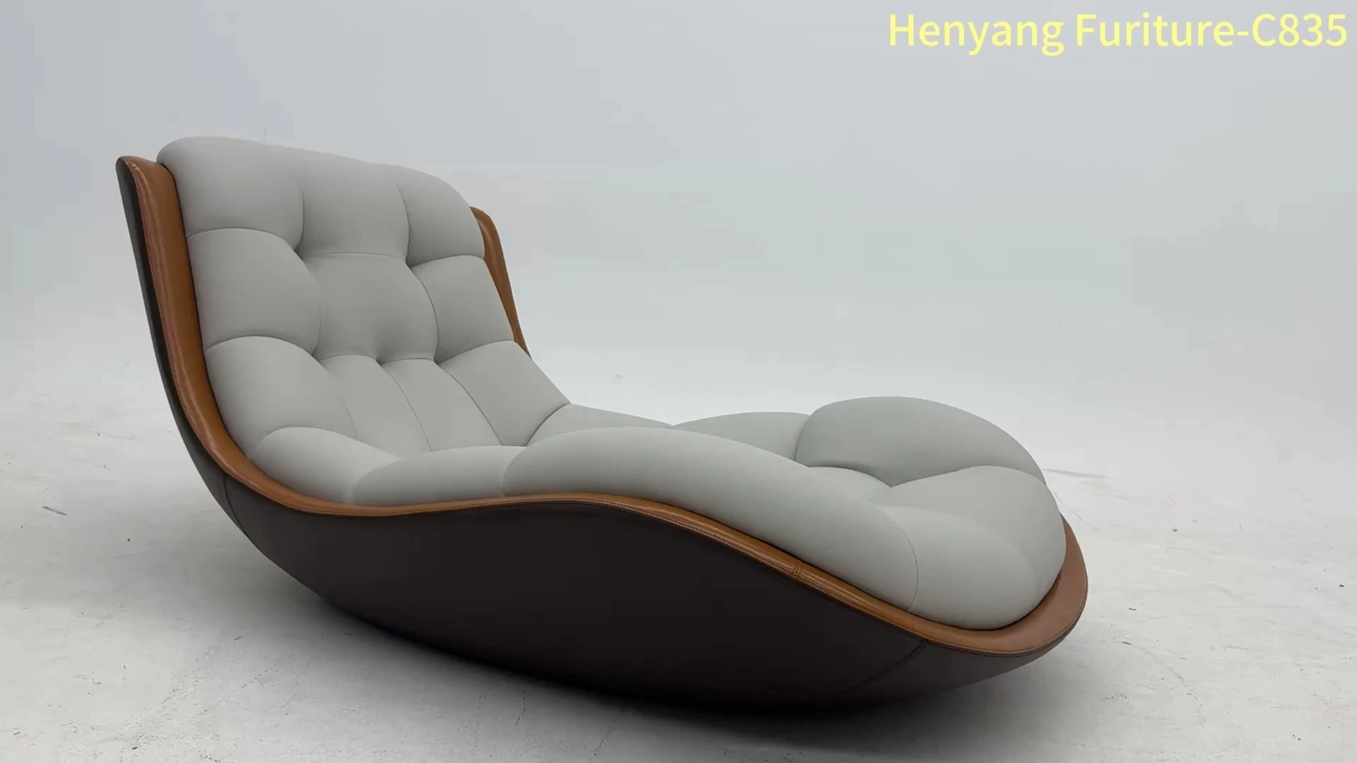 Modern simple bedroom study balcony lazy lounge chair Leather leisure chair light luxury single package sense sofa chair 1