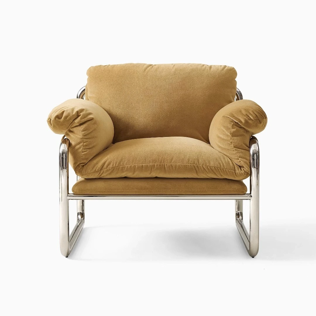 Light Luxury Minimalist Fabric Leisure Chair, Cozy and Soft Backrest Chair for Warm Living Room 1