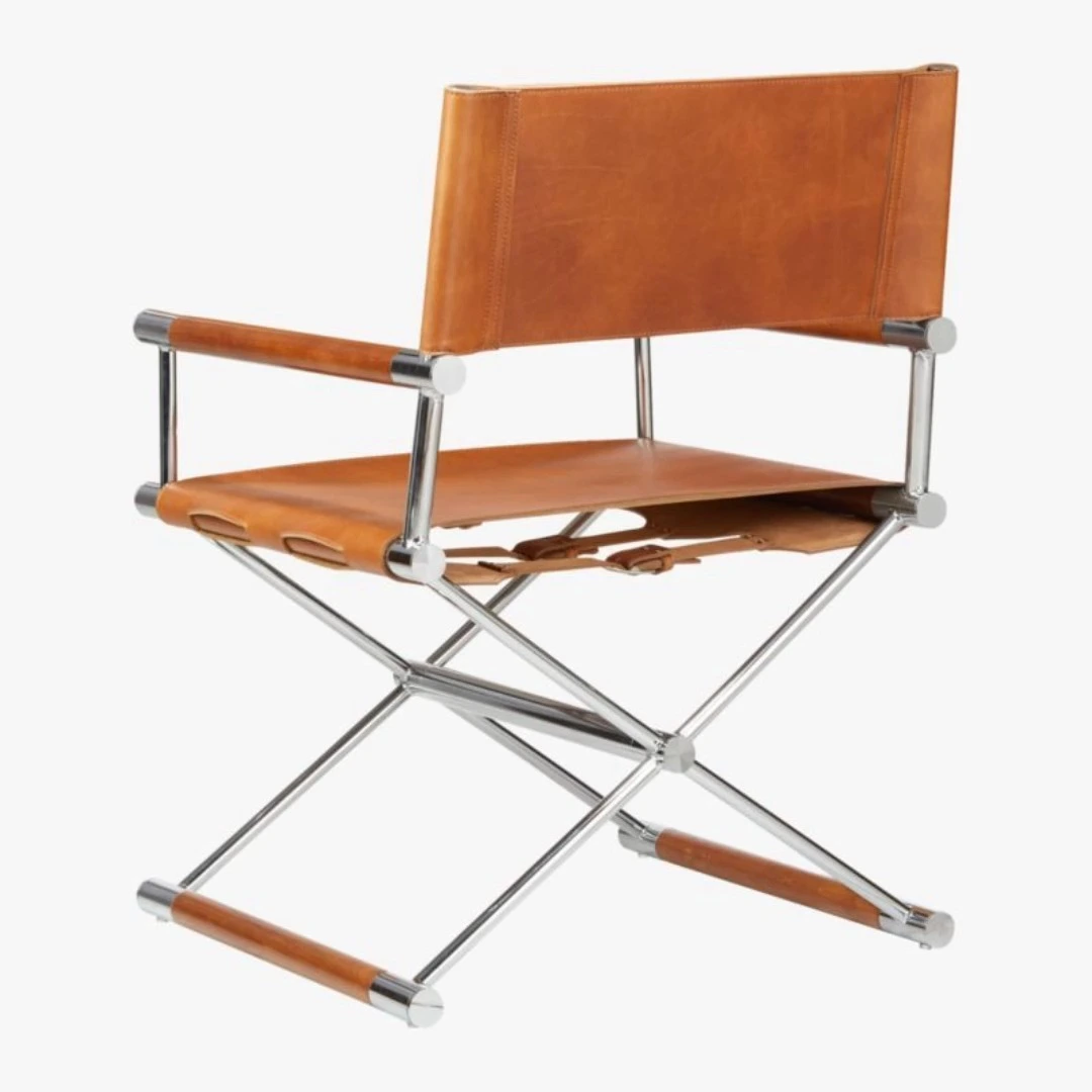 Italian minimalist saddle leather dining chair, Nordic design, high-end single chair, casual bedroom chair 1