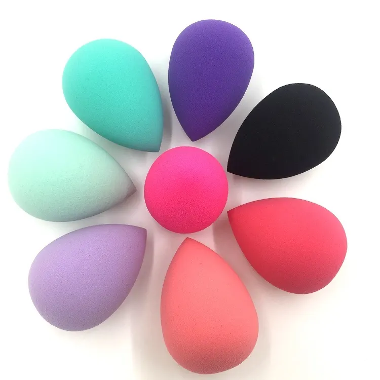 Factory Direct Sale In Stock Low Moq Vegan Makeup Sponge Blender Set For Facial Make Up With Pvc Box Case Purple Yellow 1