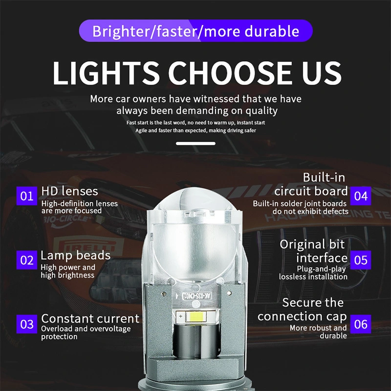 With lens ultra bright ultra focus light integrated H4 headlight bulb 1