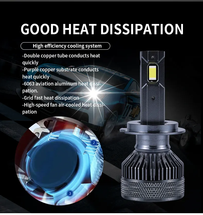 HAOXUNDA Car Head Light Bulb 6000Kwith Custom Services 3