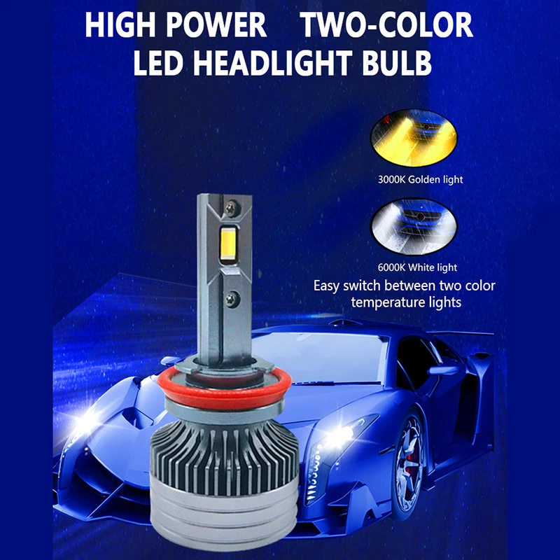 H8 H9 H11 High brightness two color temperature fog lights Automotive led headlight bulbs 1
