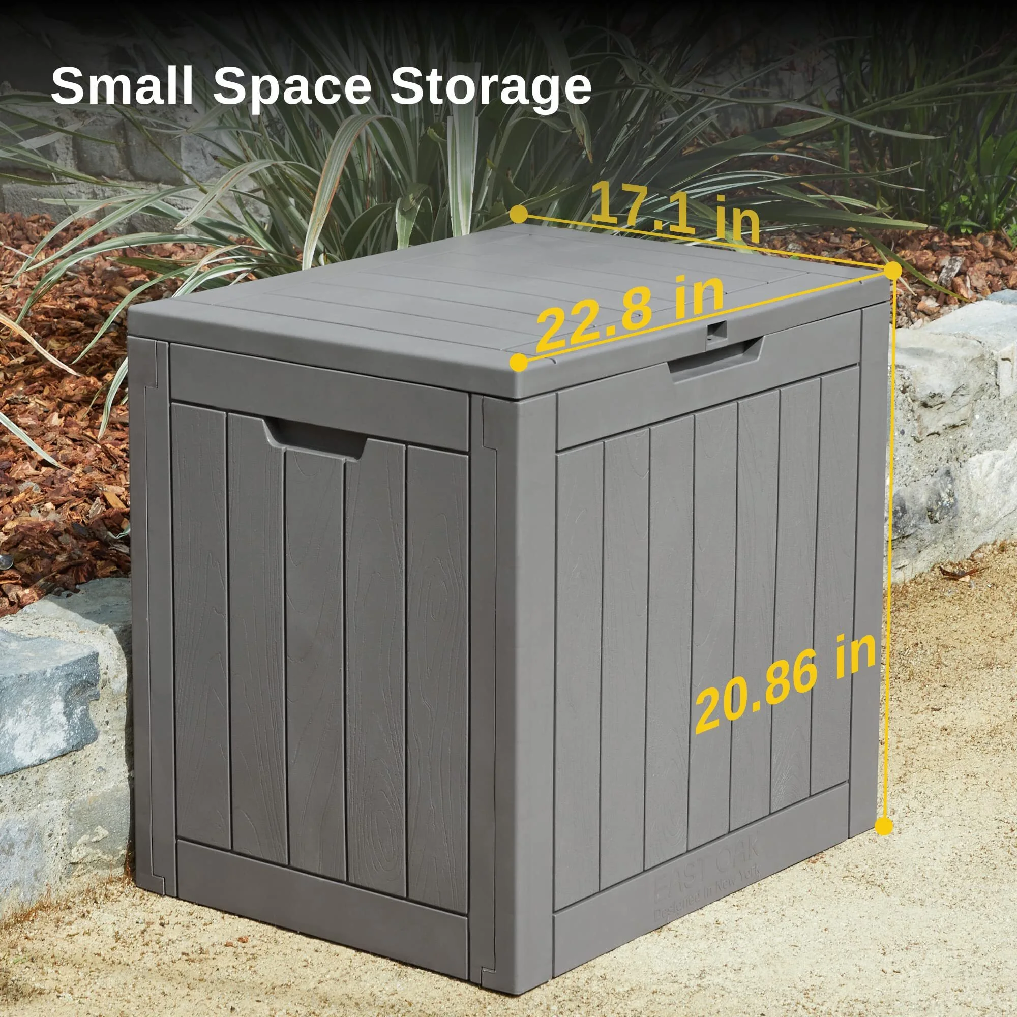 Kuaihong - Boîte De Rangement Plastique Poubelles Carrées Pliables Extérieur Avec Couvercle 1