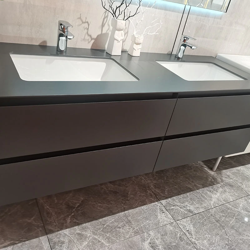Space-Saving Wall-Mounted Double Basin Bathroom Vanity 1