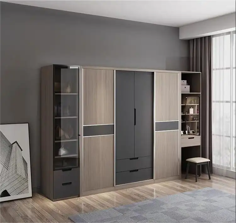 Sliding Door Wardrobe with Drawers Stvanica 15