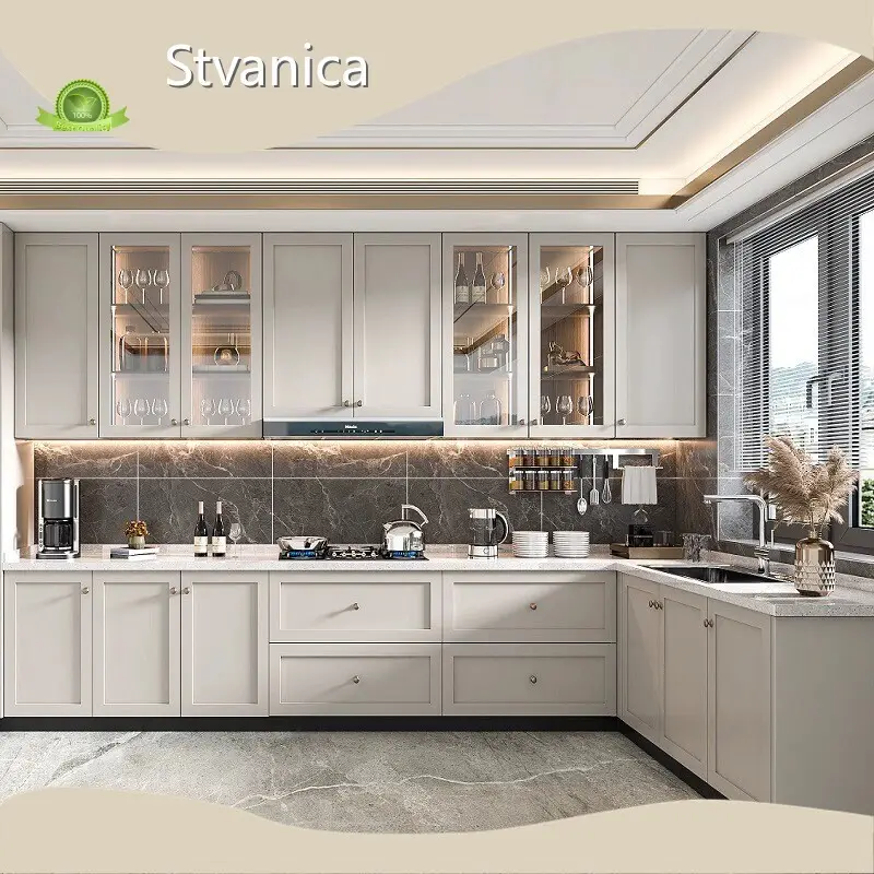 Gabinetes de cocina de madera maciza al por mayor Stvanica, 1