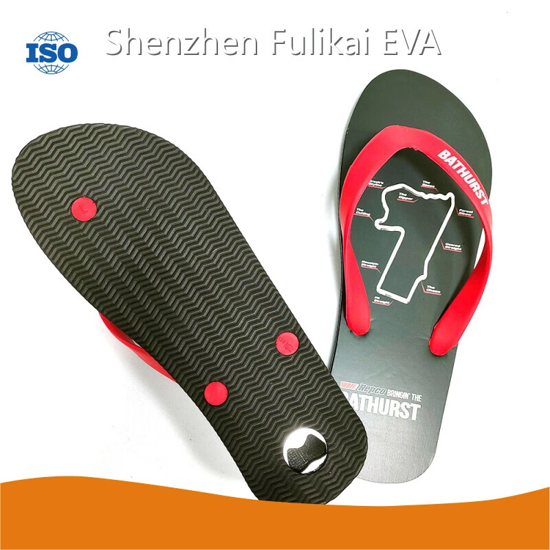 Red/Black 15 Mm Fulikai Brand Reef Slides with Bottle Opener 1