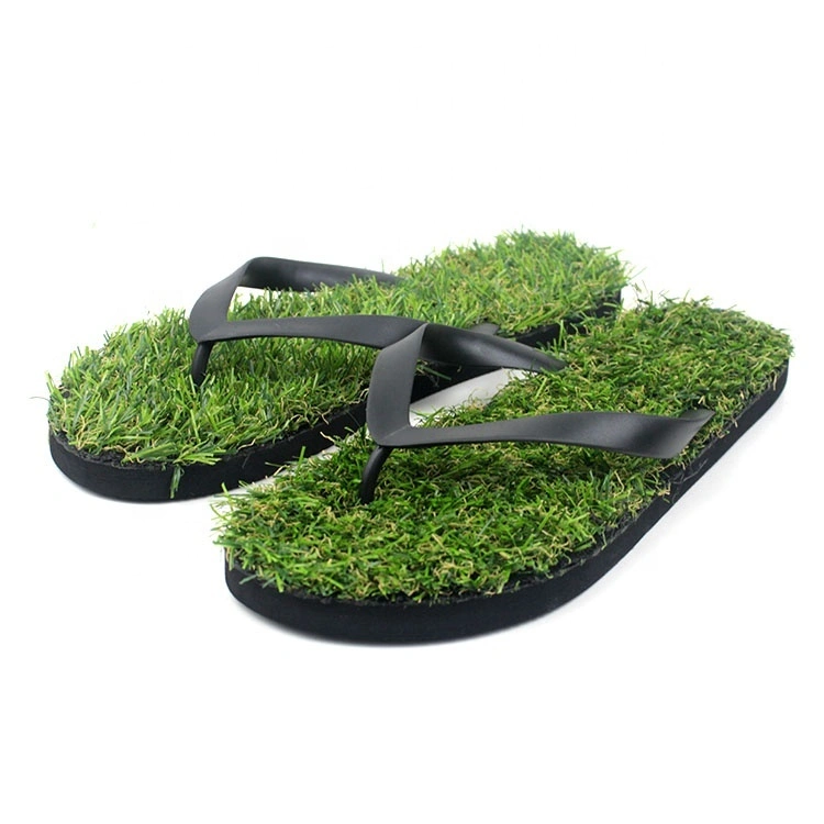 Wholesale Custom Artificial Grass Flip Flops Slippers 1