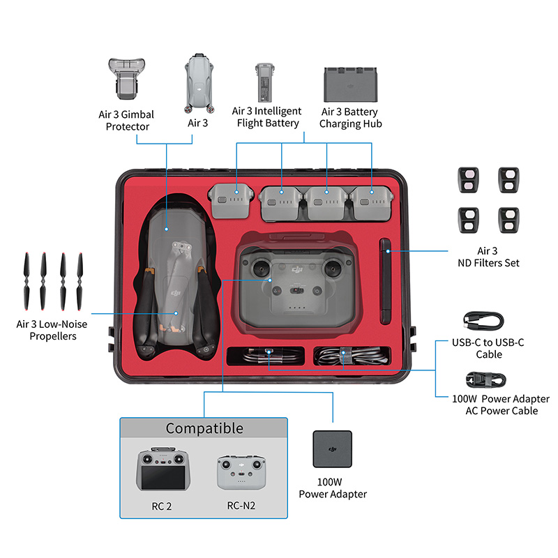 Estuche rígido impermeable STARTRC para DJI Air 3 4