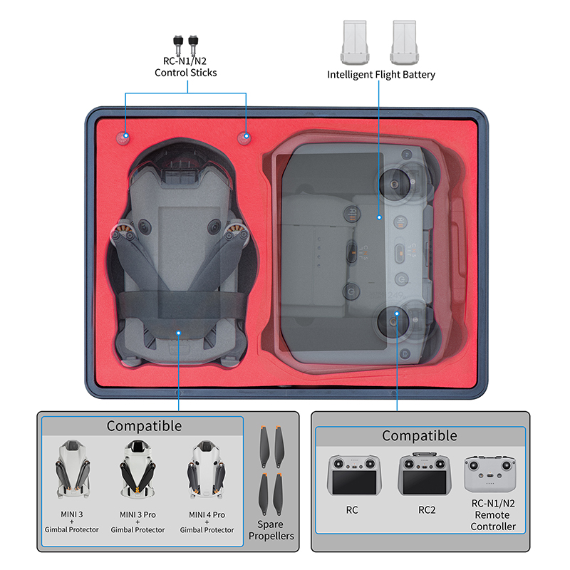 Estuche de transporte STARTRC para DJI Mini 4 Pro con RC 2/DJI RC-N2 5