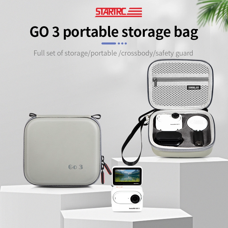 STARTRC PU Waterproof Storage Bag for Insta360 Go 3 (Grey) 1