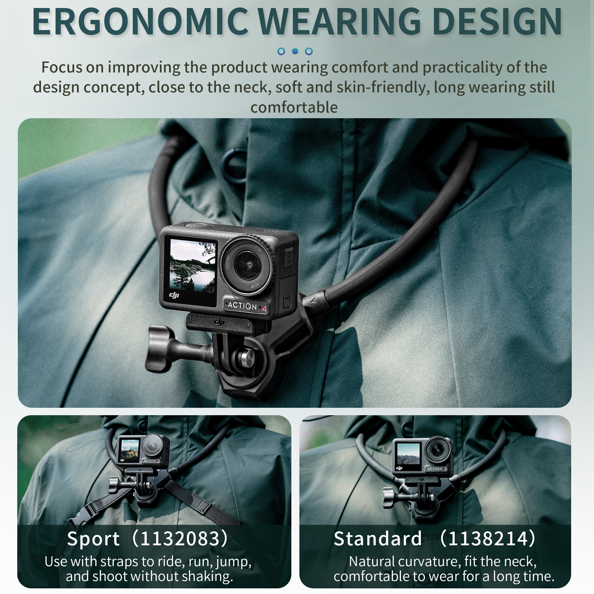 STARTRC Brand Factory Universal Action Camera Neck Mounted Holder 5