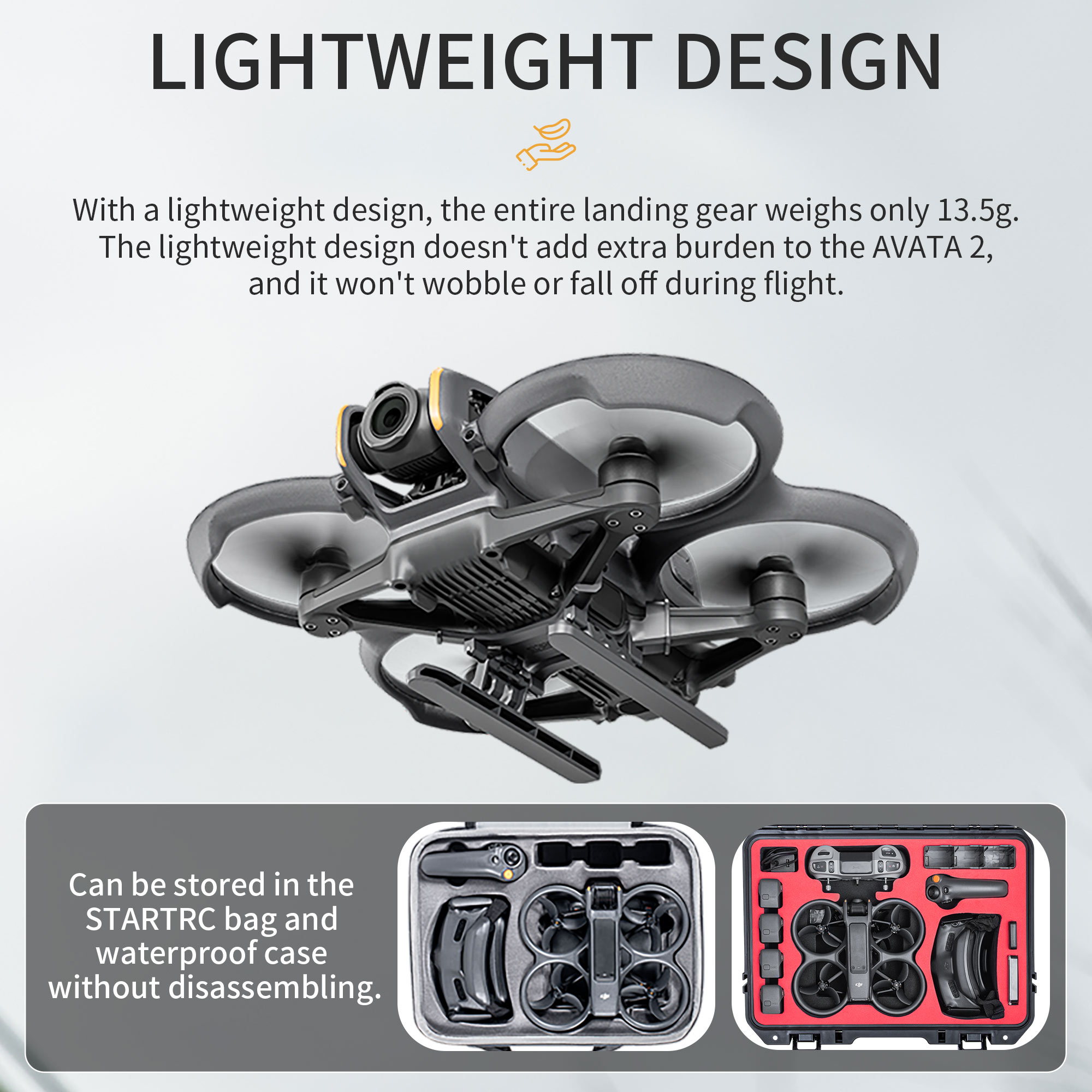 Tren de aterrizaje elevado plegable STARTRC para DJI AVATA 2 5