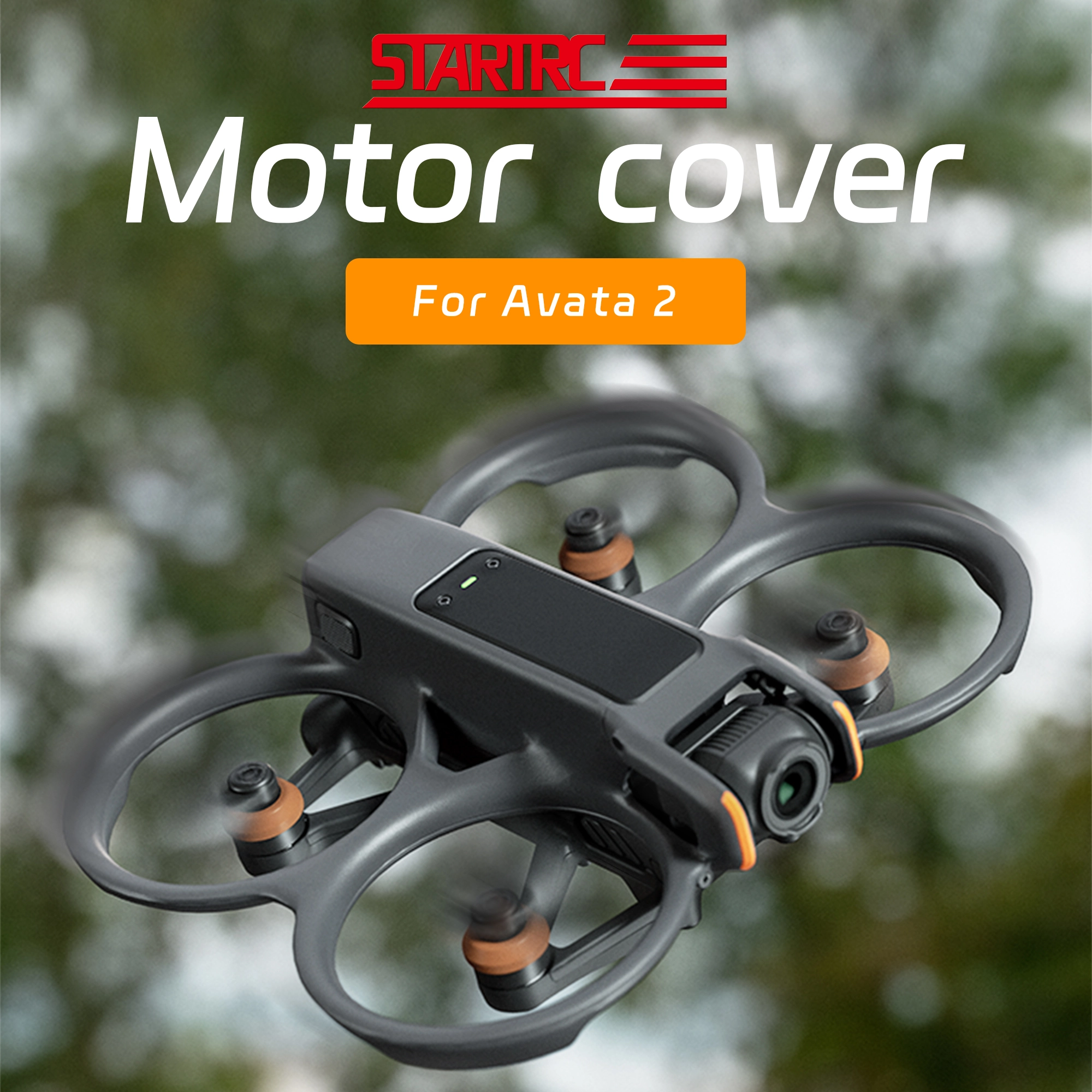 STARTRC Drone Motor Cover for DJI Avata 2 (Black and Orange) 1
