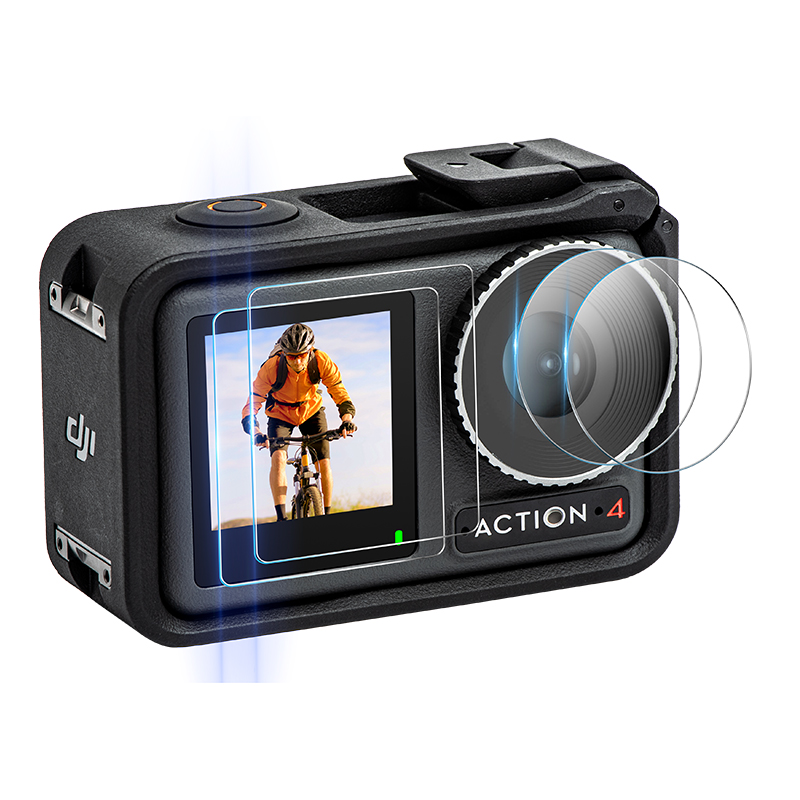 Película de vidrio templado para lentes y pantalla STARTRC para DJi Action 4 (2 juegos) 2