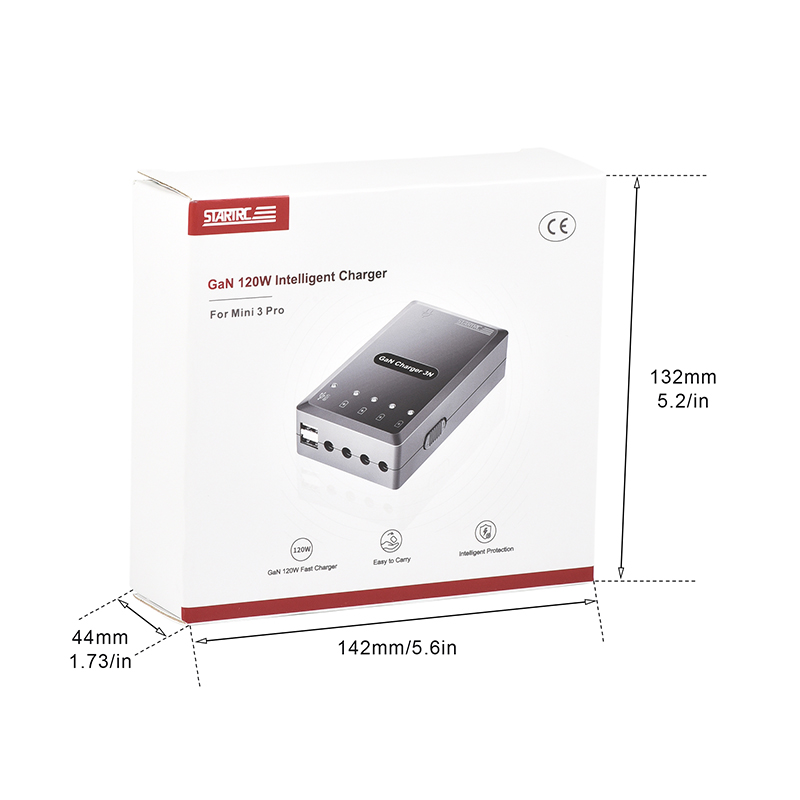 STARTRC 120W 氮化镓充电器 适用于 DJI Mini 4 Pro/ Mini 3 Pro/ Mini 3 8
