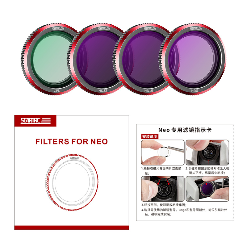 STARTRC CPL-ND Juego de 4 filtros para DJI Neo (CPL/ ND8/ND16/ND32) 9