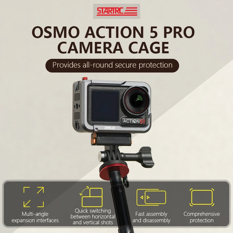 STARTRC Metal Camera Cage Mount for DJI Osmo Action 5 Pro 1