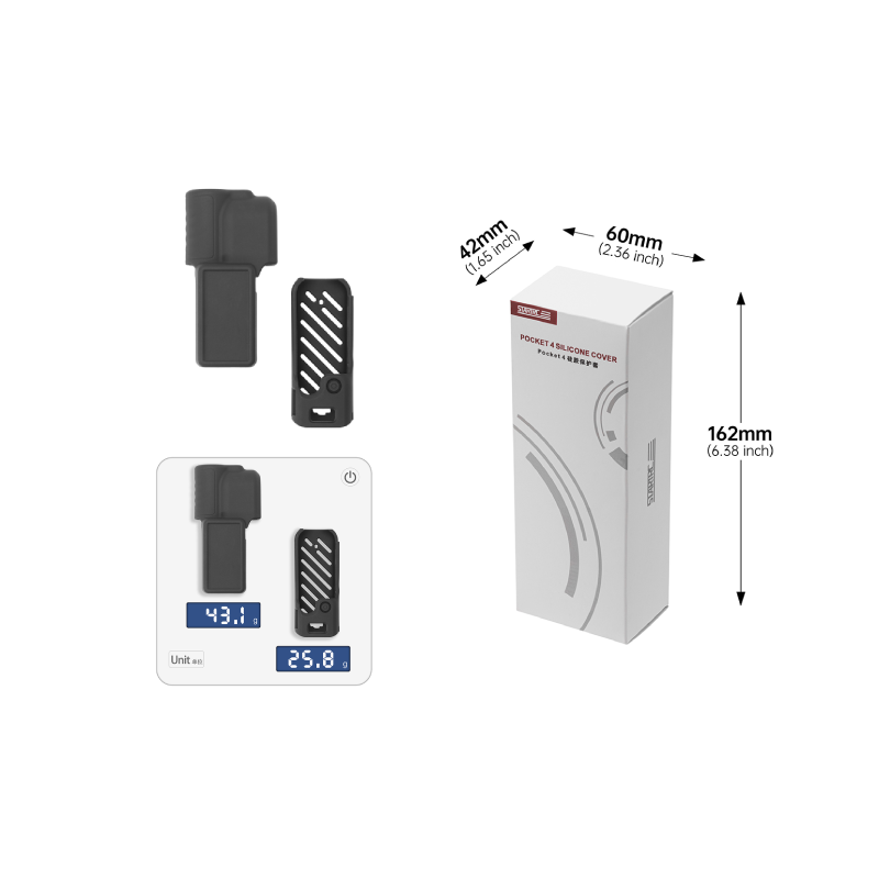 Funda protectora de silicona DJI Pocket 4 para obturador remoto con dedo para cámara de acción portátil de viaje