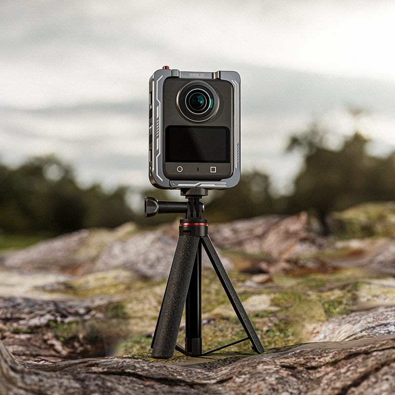 Configuración de filmación horizontal con jaula Osmo 360