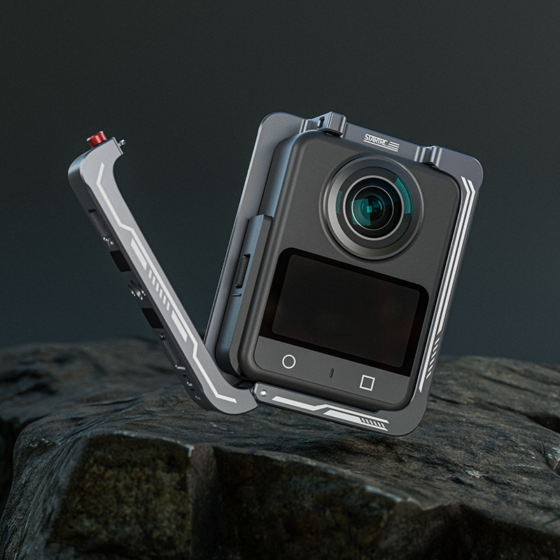 Configuración de filmación horizontal con jaula Osmo 360