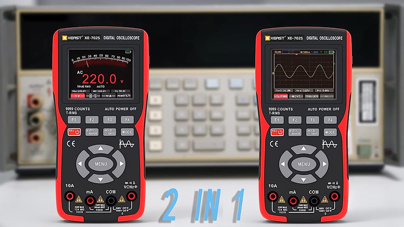 Oscilloscopio portatile, multimetro digitale a 9999 conteggi, test di  tensione/corrente CC/CA