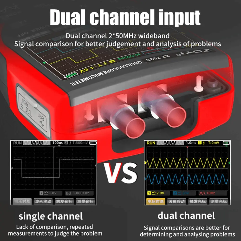 For Military Camp Portable Digital Oscilloscope Blue & Black by 9