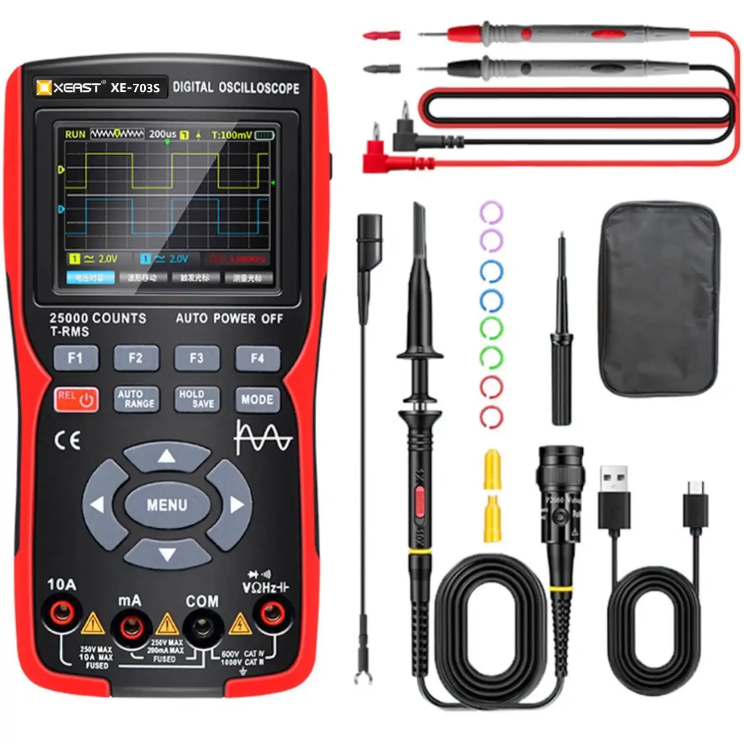 For Military Camp Portable Digital Oscilloscope Blue & Black by 6