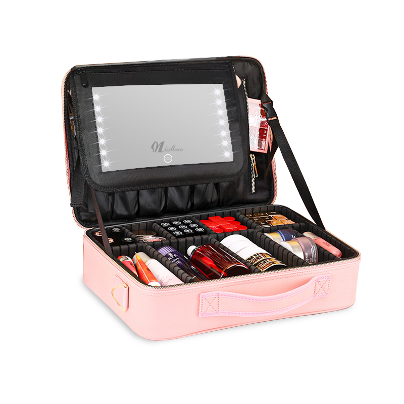 Grande trousse de maquillage avec miroir éclairé par LED - SK2302B 2