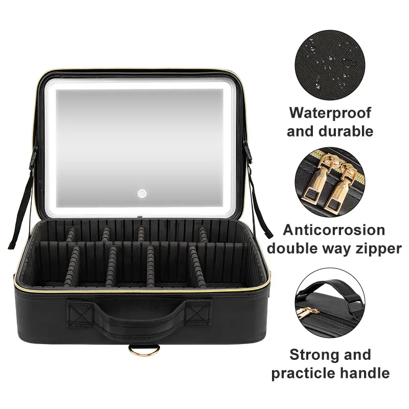 Quality Brand 5000h 1500mAh Li-battery Or USB Cable Makeup Bag with Led Light 4