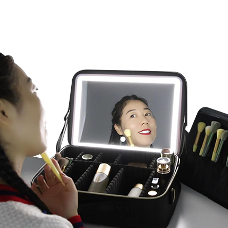 Waterproof Travel Makeup Bag With Light Up Mirror 5