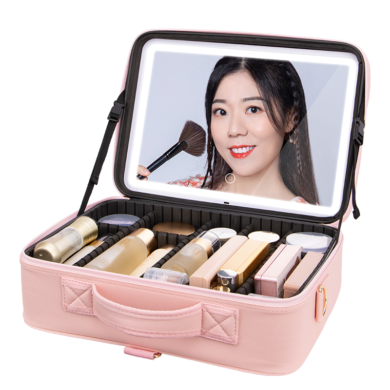Waterproof Travel Makeup Bag With Light Up Mirror 7