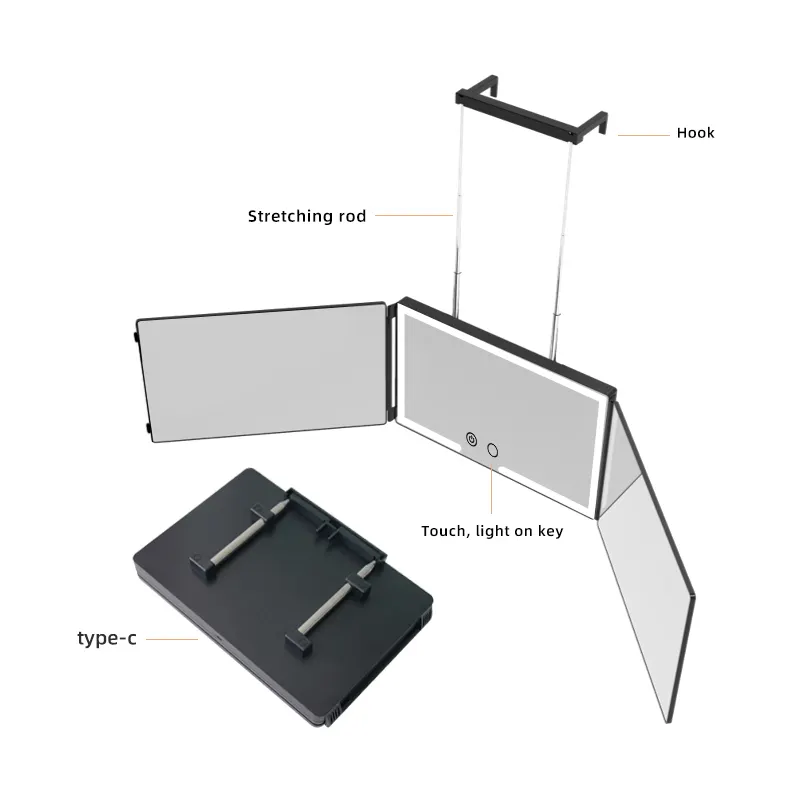 Best 3 Way Mirror for Self Hair Cutting 39*24*6cm for Retailer 5