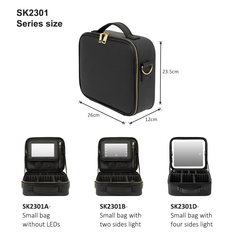 Waterproof Travel Makeup Bag With Light Up Mirror 3