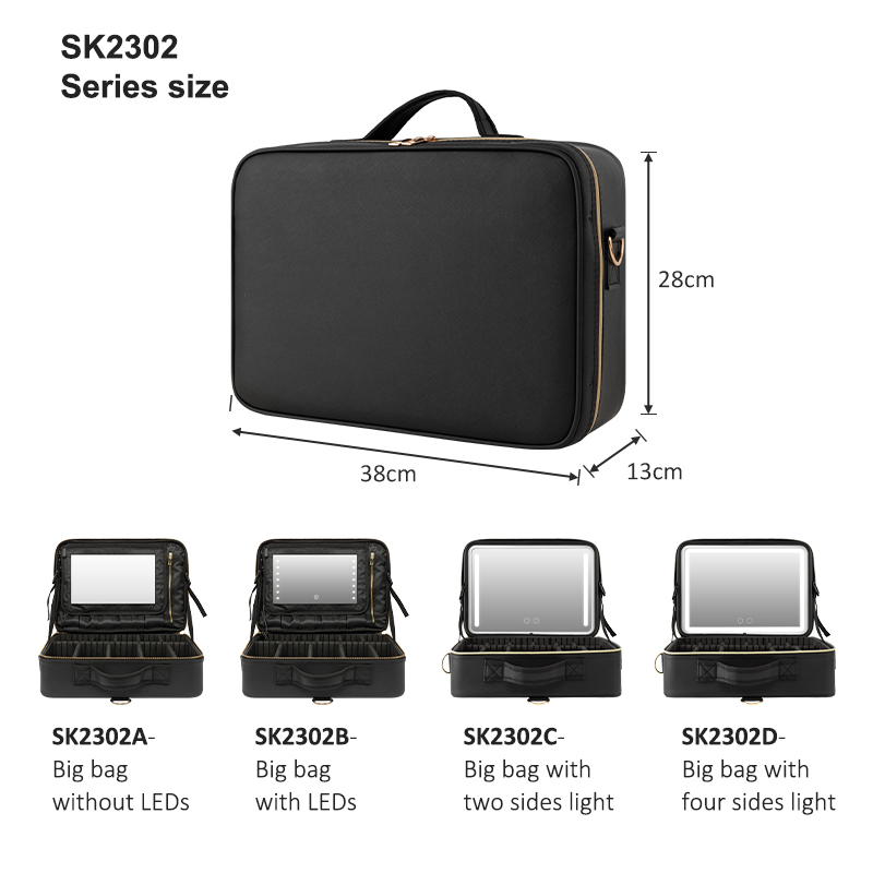 Waterproof Travel Makeup Bag With Light Up Mirror 4