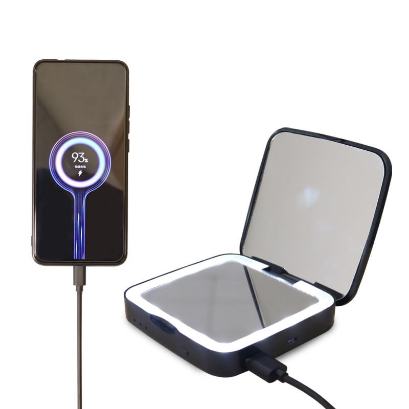 Small Portable Travel Makeup Mirror With Wireless Charging 2