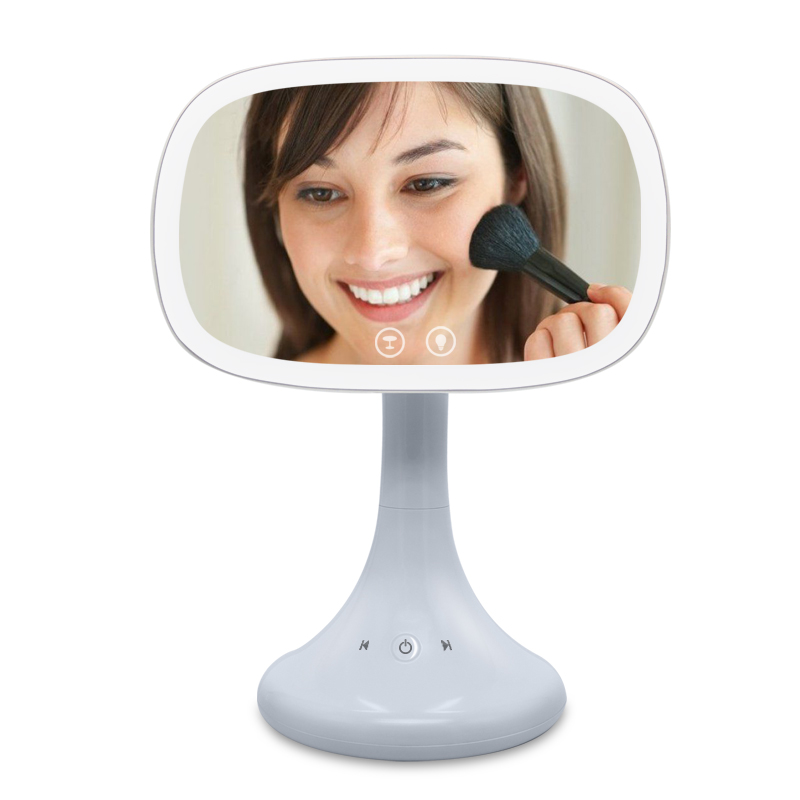 Led Makeup Mirror With Table Lamp And Bluetooth Speaker 3