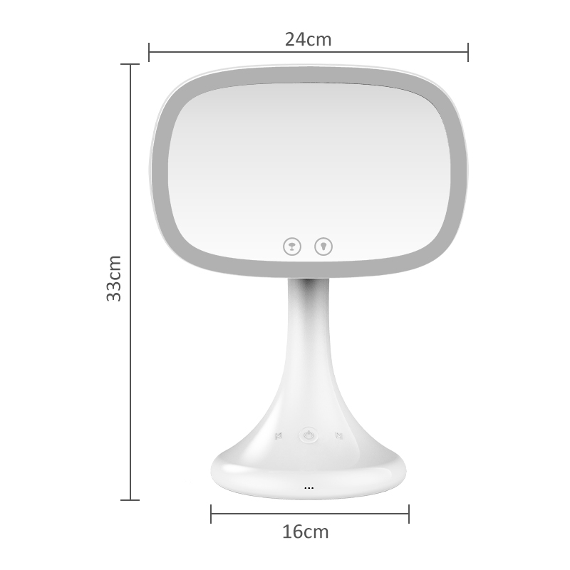 Led Makeup Mirror With Table Lamp And Bluetooth Speaker 6